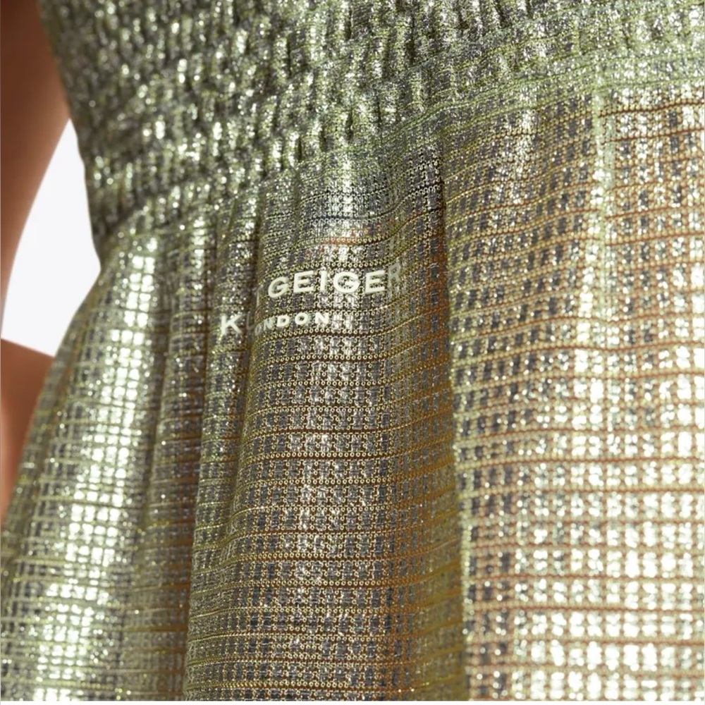 💚💚 KURT GEIGER SHOREDITCH GREEN/SILVER MAXI DRESS-SZ S💚💚NWT - Picture 8 of 17